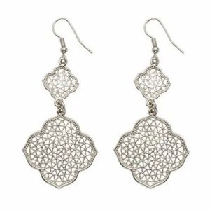 NEW Park Lane Jewelry MOANA Earrings Silver Rhodium Dangle Filigree Gift Box